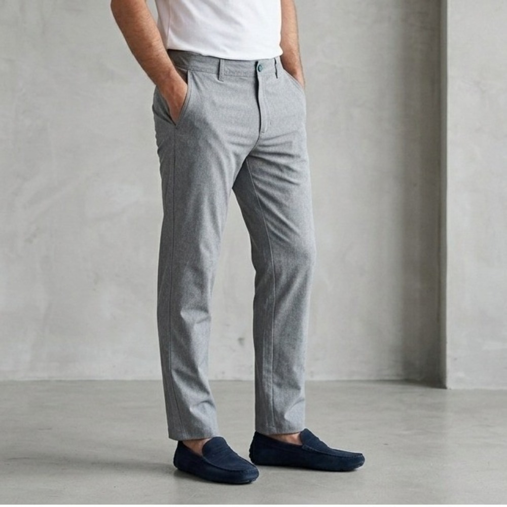 Linksoul Mens Boardwalker Golf Pants Grey Heather Stretch Chinos 33R LS651